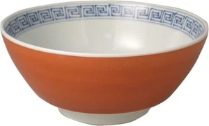 ARITA Ware Japanese Ramen Bowl Rice Donburi Red Blue Dragon Inside Made in Japan - Picture 1 of 2