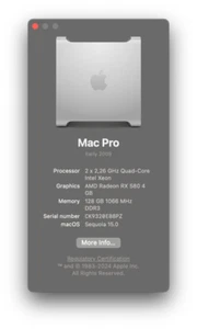 MacPro 5.1 Custom Configuration. Updated To MacOS Sequoia 15.0 - Picture 1 of 13