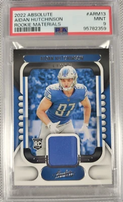 Aidan Hutchinson 2022 Absolute Rookie Materials #ARM13 RC PSA 9 - Lions - Image 1 of 2