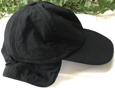 Vtg Mountain Ski Ear Flap Hat Yupoong Insulated Winter Weather Black Panel Cap - Image 1 of 4