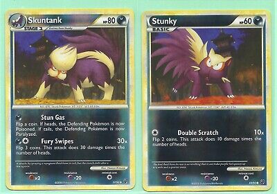2010 SKUNTANK & STUNKY - 2 HS UNDAUNTED Pokemon Evolution Cards-REV HOLO -NM/M