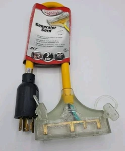 Coleman 12/3 15 Amp 2' Cable Pro-Power 12/3 Generator Cord 09084 NEW - Picture 1 of 2