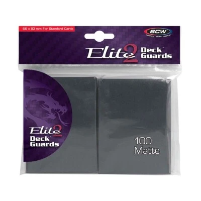 100 BCW Elite Deck Guards Gris Mate Magic The Gathering Pokemon Juego Tarjeta Funda Antideslumbramiento Nuevo Foto 1 de 3