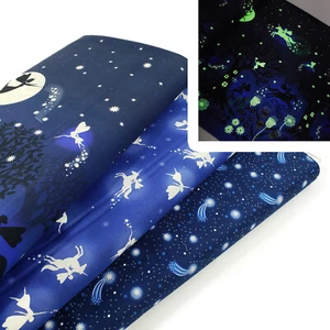 Lewis & Irene Fairy glow - glow in the dark 100% cotton fabric, unicorns - Picture 1 of 25
