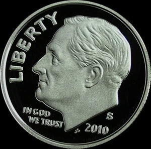 2010 S 90% Silver Roosevelt Dime Deep Cameo Gem Proof - Picture 1 of 1