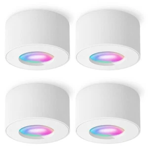 4 Stück CELI-1 Aufbauspot weiß IP44 Spot flach mit WLAN RGB LED dimmbar 4W 230V - Afbeelding 1 van 8