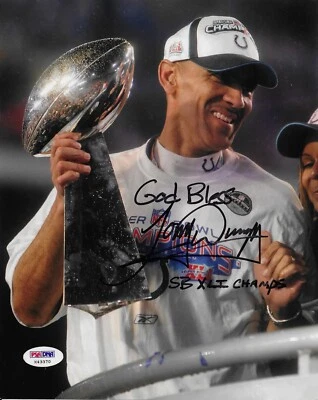 Tony Dungy Indianapolis Colts Signed 8X10 Photo Autographed PSA/DNA COA W43370 - Image 1 of 2