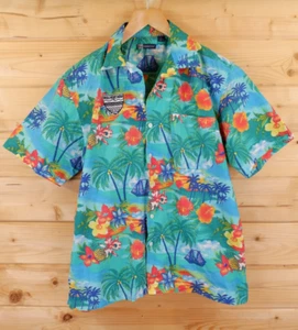 Blue Generation Hawaiian Tropical Floral Surf Holiday Style Shirt M - Picture 1 of 8
