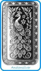 Scottsdale Marquee Peacock - 1 oz Silver .999 Silver Bar 🍒ENCAPSULATED🍒 - Picture 1 of 4