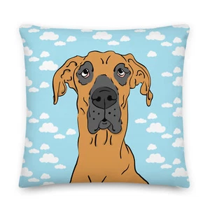 Fawn Great Dane Cloud Pillow Retro Dog Living Room and Bedroom Home Decor - Picture 1 of 15