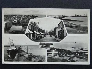 Northumberland AMBLE 5 Image Multiview inc CARAVAN SITE c1950s RP Postcard - Bild 1 von 5