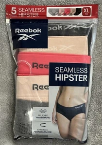 NWT Womens Panty 5/pk Reebok Seamless Hipster Panties Pink/Gray Size XL/16 NEW! - Picture 1 of 9