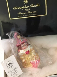 Christopher Radko BONNIE MAUREEN Blown Glass Ornament Breast Cancer Charity - Picture 1 of 3