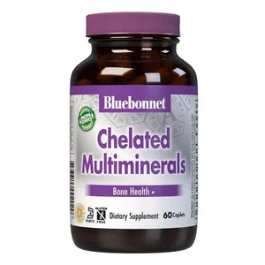 Bluebonnet Chelated Multiminerals (With Iron) 60 Caplets, Bone Health - Picture 1 of 4