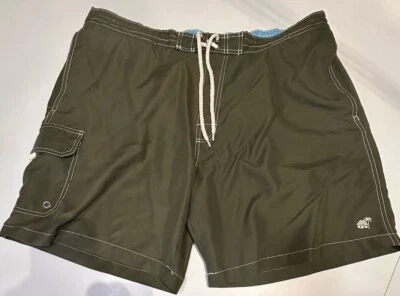 Bañador Carribean Joe Para Hombres Pantalones Cortos Forrados Bolsillo 2XL Verde Surf Boarding Playa Foto 1 de 4