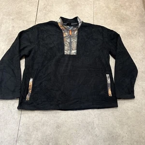 Realtree Ocean +Coast 1/4 Zip Black Fleece - Mens Size XXL - NWT - Picture 1 of 10