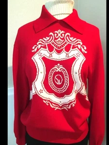 St. John Collection Unique Pullover Red Sweater - S / M - Picture 1 of 6
