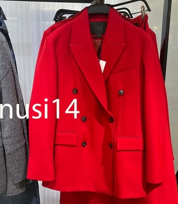 ZARA NEW WOMAN ZW COLL DOUBLE-BREASTED BLAZER JACKET RED XS-XL 9187/062/600 - Image 1 of 2