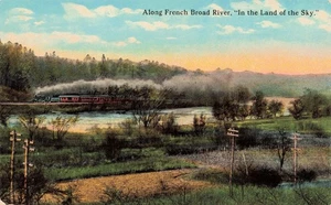 French Broad River Depot Train RR Vintage Postcard - Picture 1 of 2