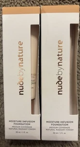 Nude by Nature Moisture Infusion Foundation 30ml W8 Classic Tan X 2 NIB - Picture 1 of 5