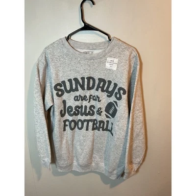 Женская толстовка с рисунком Freeze Sundays are for Jesus and Football средний размер серая - Изображение 1 из 4