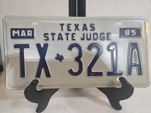 1985 Texas State Judge Plate - Picture 1 of 3