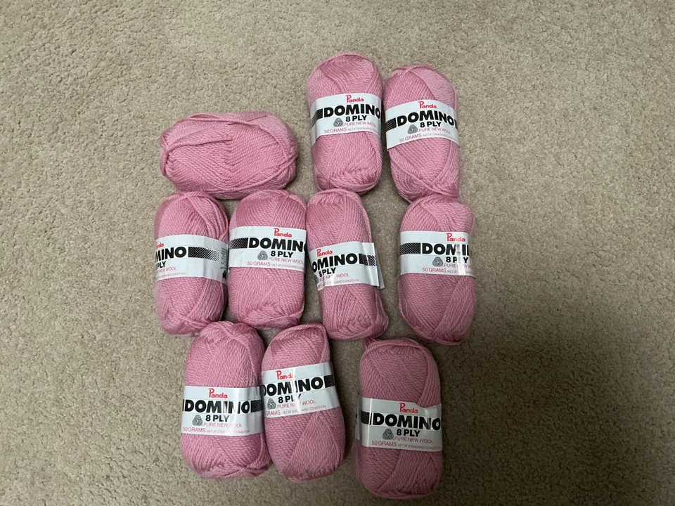 PANDA DOMINO 8PLY AUSTRALIAN PURE NEW WOOL IN A GORGEOUS SHADE OF PINK-497 GRAMS - image 1 of 1