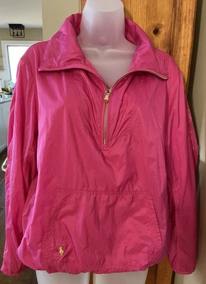 Ralph Lauren Golf Womens Pullover Zip Track Jacket Windbr Pink Small /Petite - Image 1 of 4