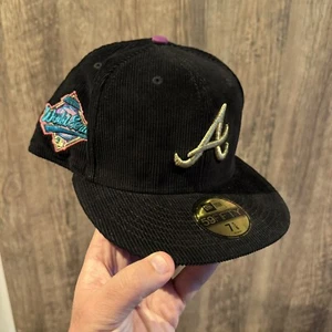 Atlanta Braves '96 Colección Olímpica Pana Serie Mundial Sombrero Ajustado 7 5/8 - Imagen 1 de 5