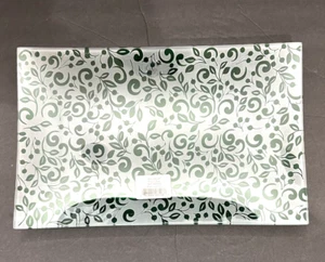Lenox Floral Scroll Green Tray Glass NIB 12” X 7” - Picture 1 of 6