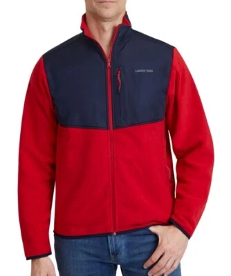 Lands End fleece full zip jacket Mens Size 3XL  100% Polyester Red & Blue NEW - Image 1 of 4