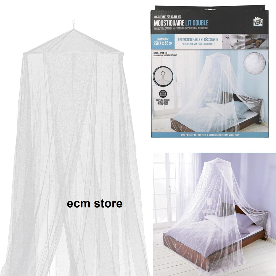 MOUSTIQUAIRE LIT DOUBLE 250 x 65 cm blanc Ciel De Lit - Photo 1/1