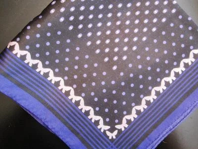 REDUCED!14" 100% Silk Pocket Square Blue Pink Secret Garden Design-D - Image 1 of 4