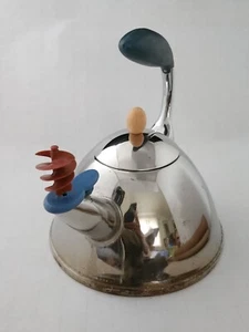 Michael Graves Alessi Stainless Steel Spinning Whistle Teapot Kettle Abstract - Picture 1 of 6