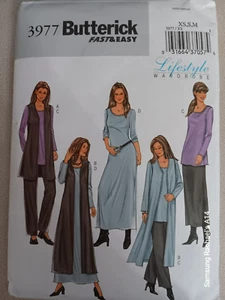 Butterick Muster 3977 Misses Weste Tunika Kleid Rock lose Hose Gr. XS S M - Bild 1 von 2