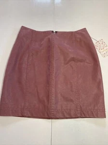 Free People Junior Girls Size 0 Pressed Flower Pink Faux Leather Mini Skirt - Picture 1 of 12