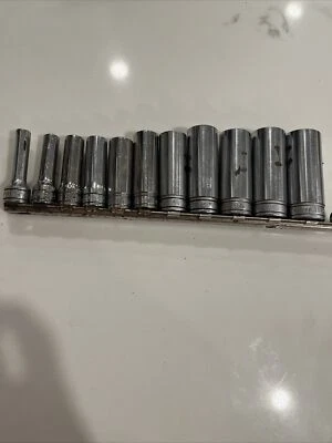 SNAP ON 211SFSY 3/8" 11 PC SAE6 POINT DEEP SOCKET SET 1/4" 7/8" SFS081 TO SFS281 - Image 1 of 4