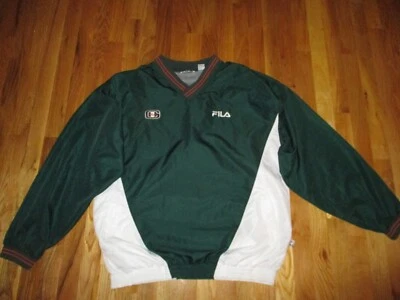 Men's FILA Green White Color Block Pullover Windbreaker Size XL - Image 1 of 4