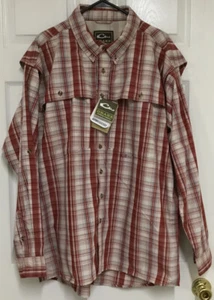 NWT Drake Waterfowl Duck Hunter Fishing Plaid Wingshooter Long Sleeve Shirt XL - Picture 1 of 7