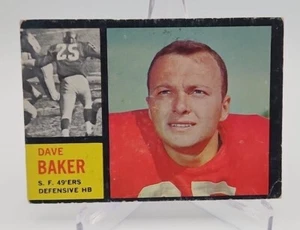 1962 Topps Football Card # 162 Dave Baker San Francisco 49ers - Picture 1 of 2