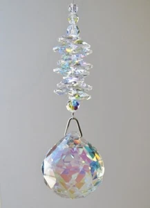 Large Crystal AB Ball Suncatcher made with Swarovski Crystal AB - Gift Box - Picture 1 of 3