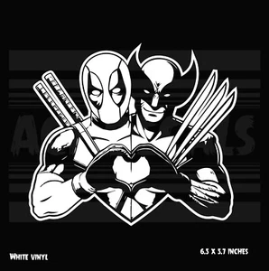 Deadpool and Wolverine Love - Divertido - Cómic - Vinilo calcomanía coche pegatina - Imagen 1 de 3