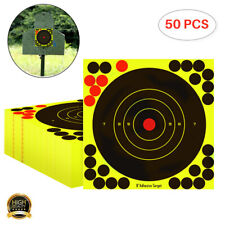 50X 8" Self Adhesive Shooting Targets Glow Shot Paper Target Splatter Reactive