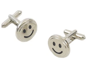 Smiley Face Emoji Novelty Cufflinks in Gift Box - Picture 1 of 1