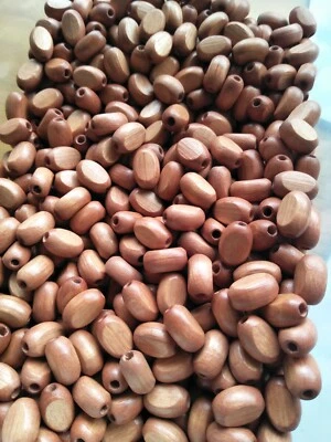 50 wooden beads pressed oval light brown 12mm (jb 1160) - image 1 of 2