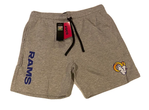NFL Brand Los Angeles Rams Fleece Training Shorts 9” W/Pockets Mens Large LA Cover