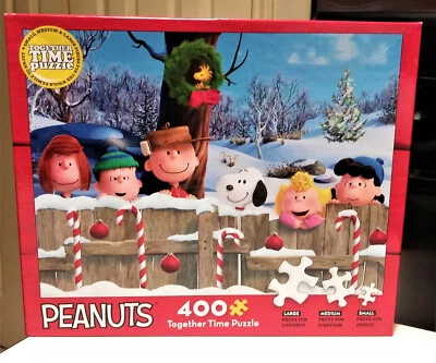 Peanuts 400 Piece Together Time Puzzle Peanuts Winter Xmas Holiday New  - Image 1 of 2