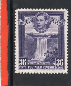Br. Guayana GV1 1938-52 36c Violeta Brillante sg 313 VLH. Como Nuevo - Imagen 1 de 2