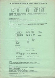 Fairthorpe Mk V EM & TX Series GT S SS Original 1970 Price List unillustrated - Picture 1 of 1