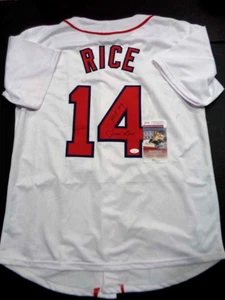Jim Rice Autographed Boston Red Sox custom style jersey HOF 09 COA=JSA - Picture 1 of 3